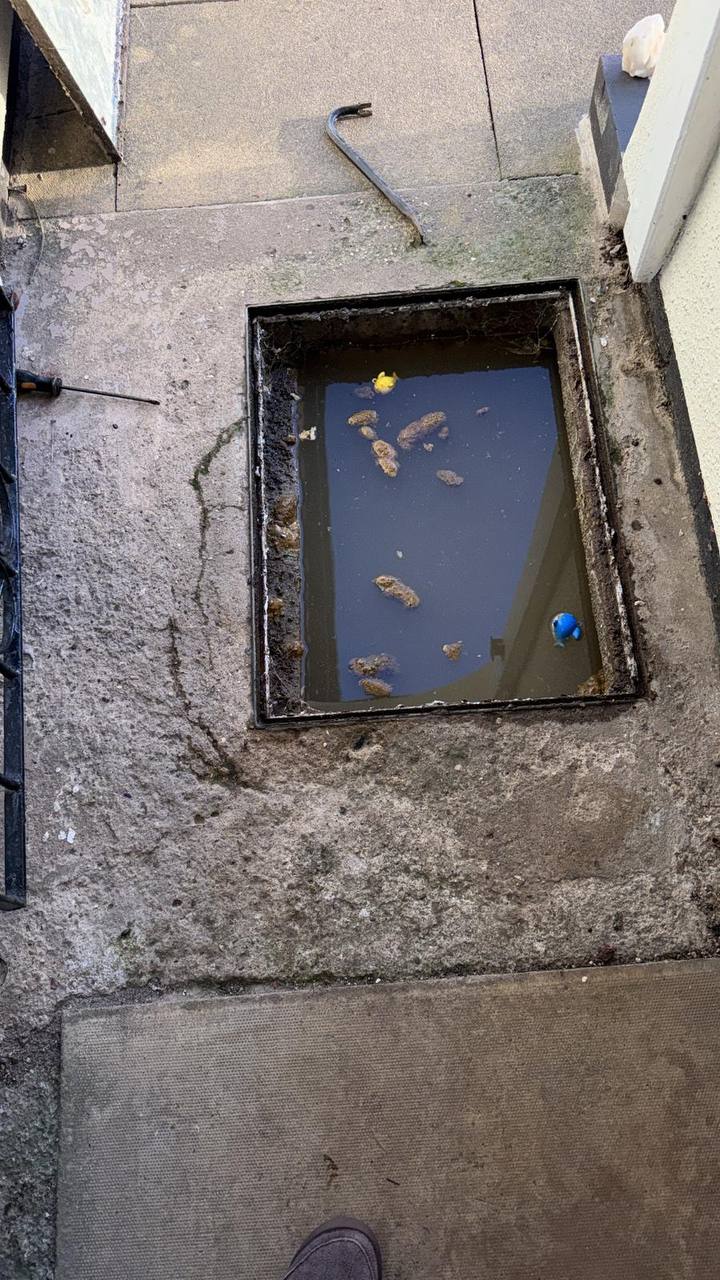 Drain inspection chamber cleaning